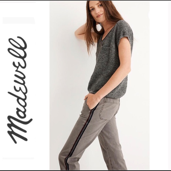 Madewell Pants - Madewell Stovepipe Fatigue Pants: Sparkle Stripe